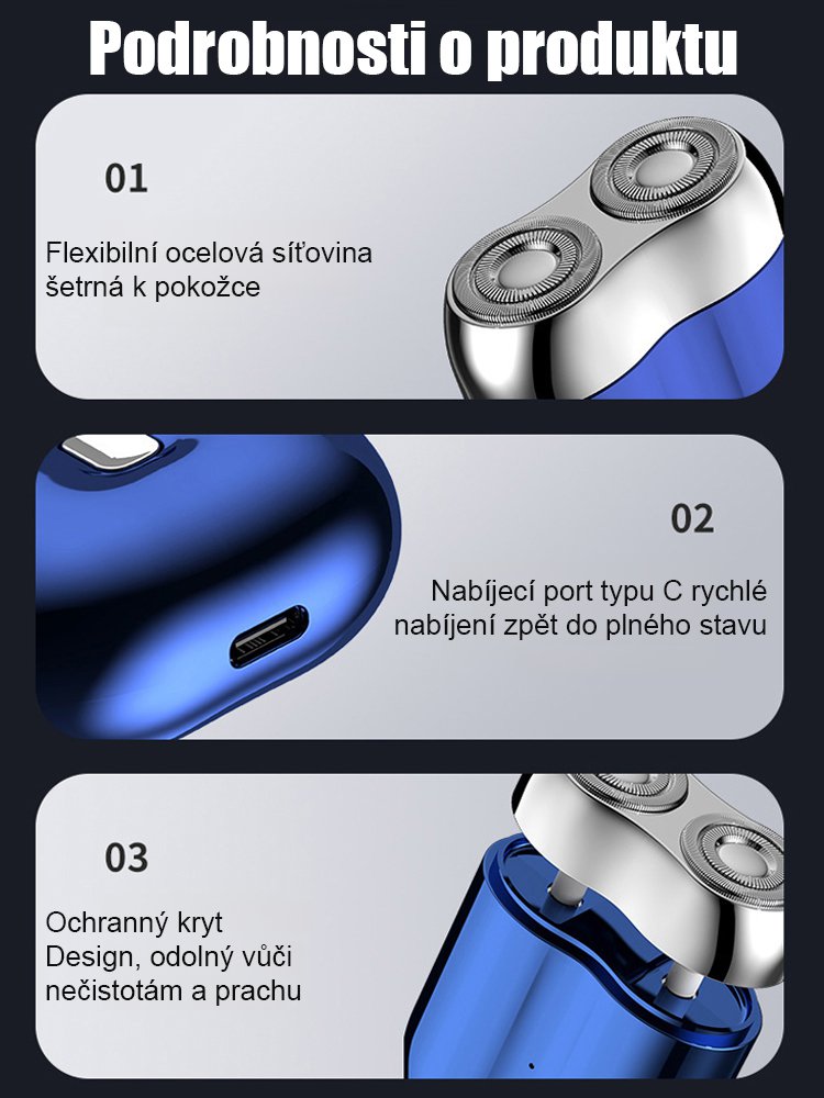 Nový mini dvouhlavý elektrický holicí strojek