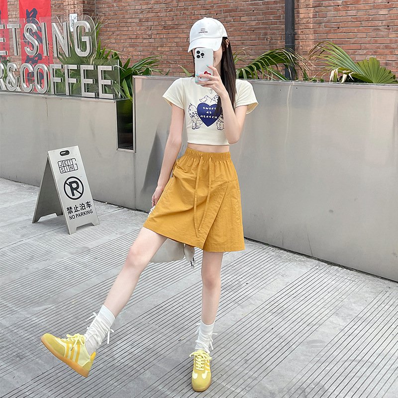 Damen Sommer Skort, High Waist, Outdoor Cargo Shorts, lässig und figurformend