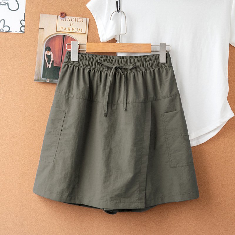 Damen Sommer Skort, High Waist, Outdoor Cargo Shorts, lässig und figurformend