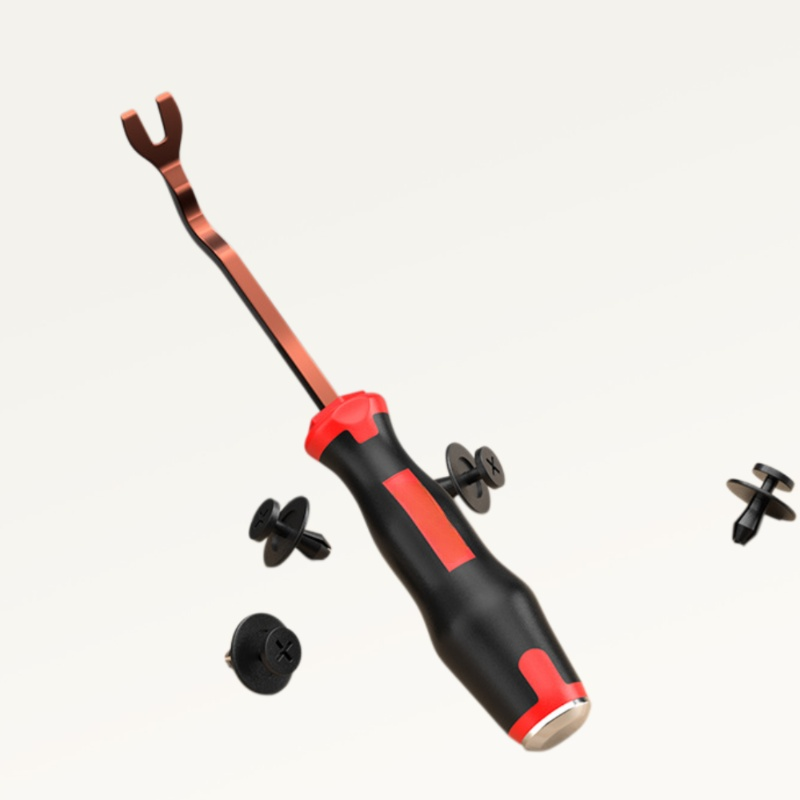 Stainless steel knock-on clip screwdriver