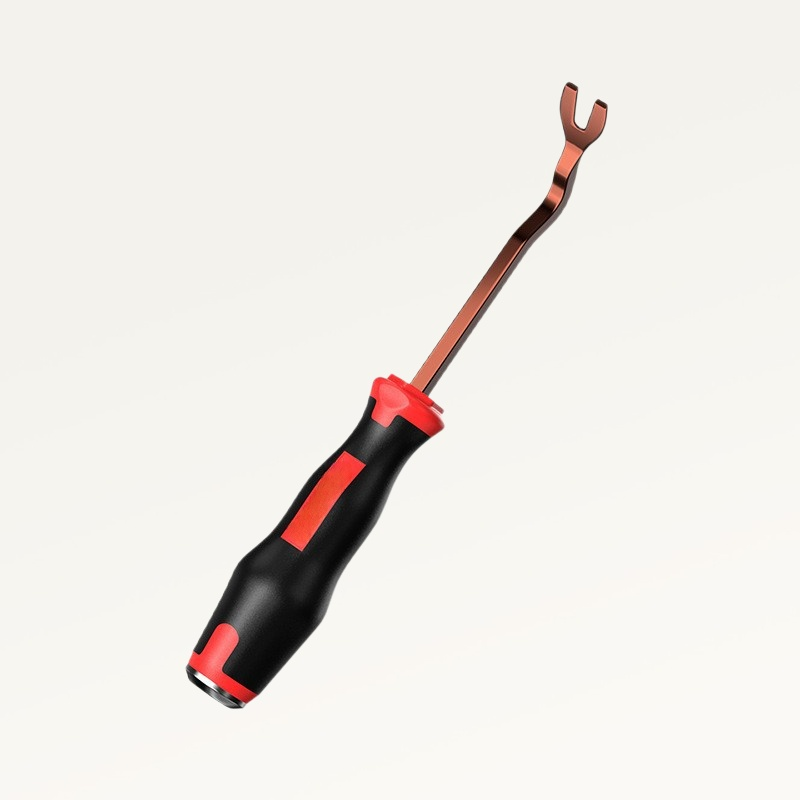 Stainless steel knock-on clip screwdriver