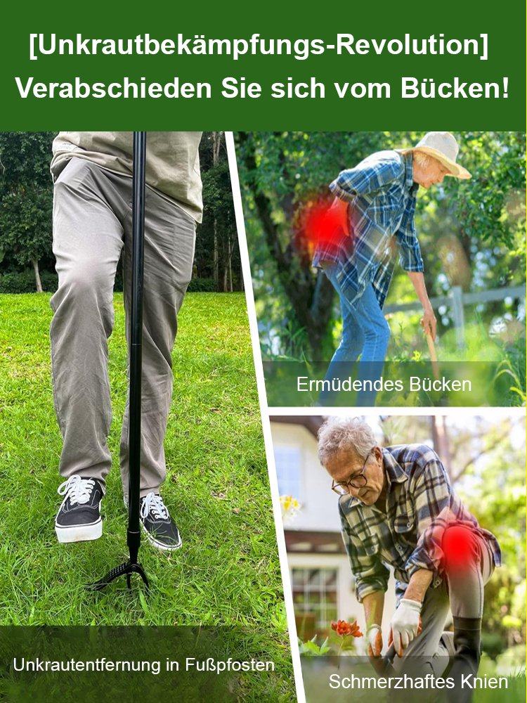 Abnehmbarer vertikaler Unkrautentferner ohne Bücken