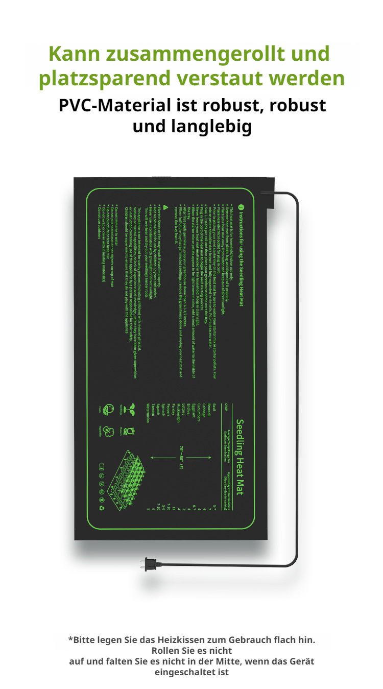 Pflanzenheizmatte mit Temperaturregelung