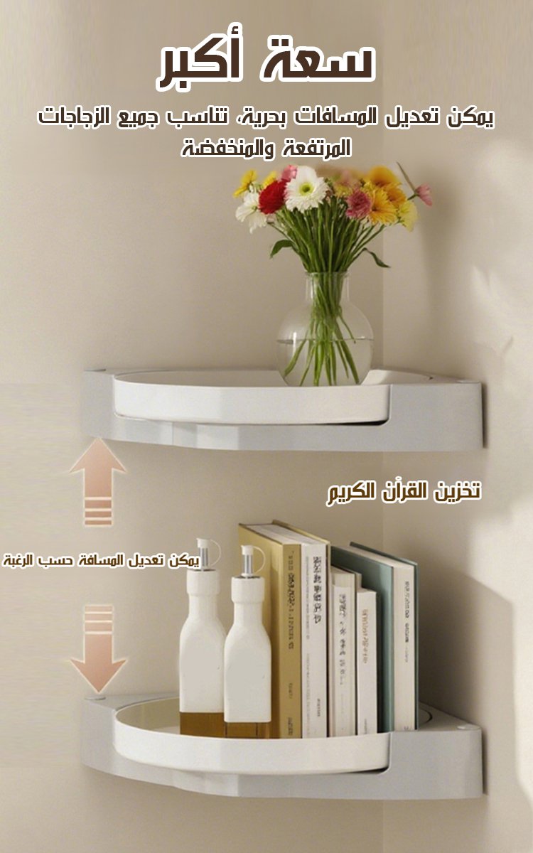 رف تخزين جداري قابل للدوران 360 درجة