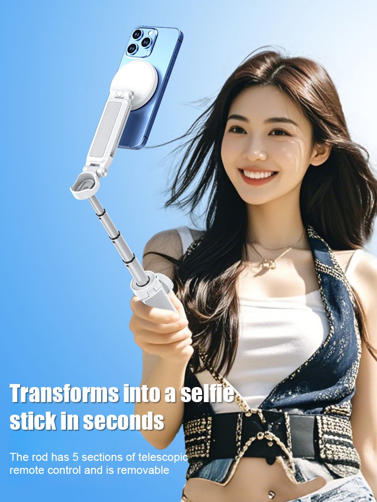 【3-in-1 Magnetic Palm Stick】Portable Magnetic Bluetooth Selfie Stick