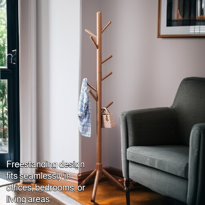 Solid wood coat rack