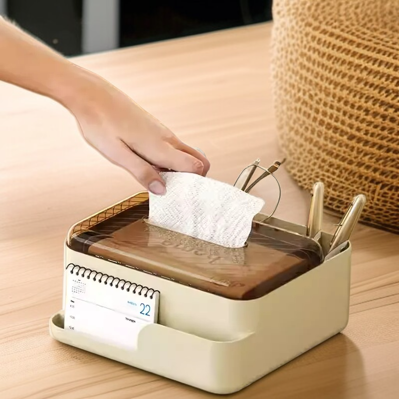 거실 티테이블 다용도 수납함 가벼운 럭셔리 책상 티슈케이스 필통 수납함 거실 책상 수납함