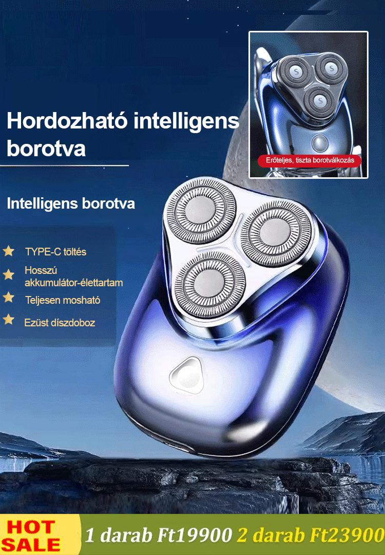 Hordozható intelligens borotva