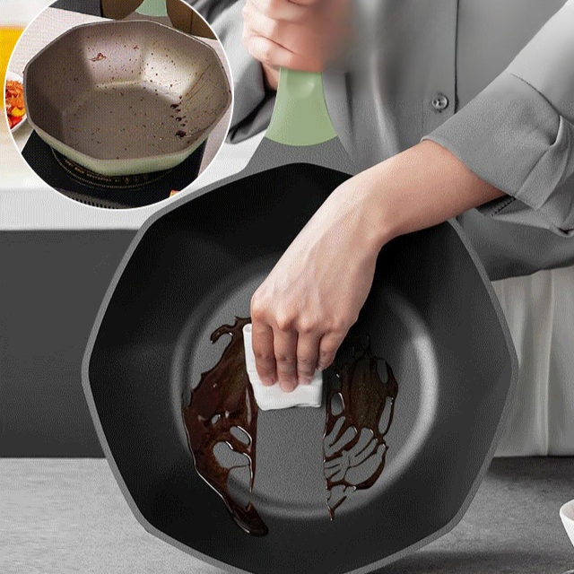 Langlebiger, antihaftbeschichteter, achteckiger Topf aus Lavagestein