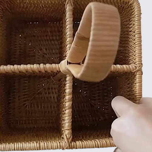 越南藤編製純手工收納盒 茶几收納籃 遙控器紅酒圓形收納架