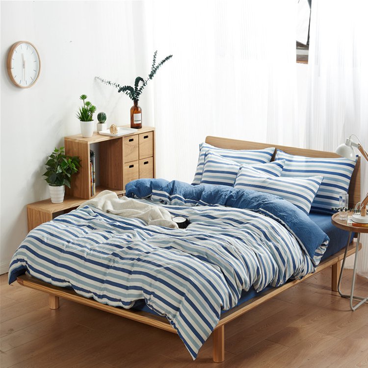 【寝具カバー4点セット】天然ウォッシュコットン　柔らかく快適　より質の良い睡眠をサポート