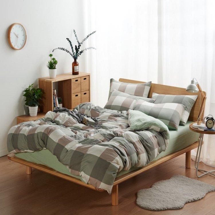 【寝具カバー4点セット】天然ウォッシュコットン　柔らかく快適　より質の良い睡眠をサポート