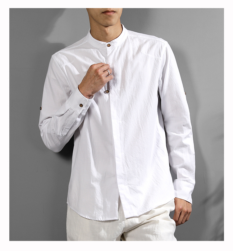 겨울용 두꺼운 린넨 셔츠 디테일