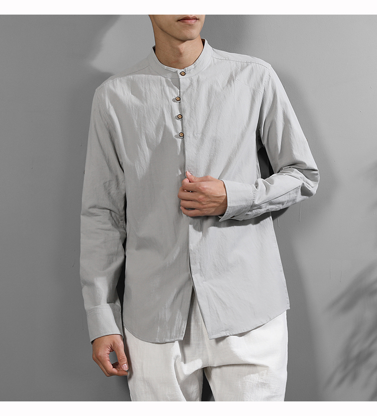 남자 린넨 셔츠 고급스러운 패턴