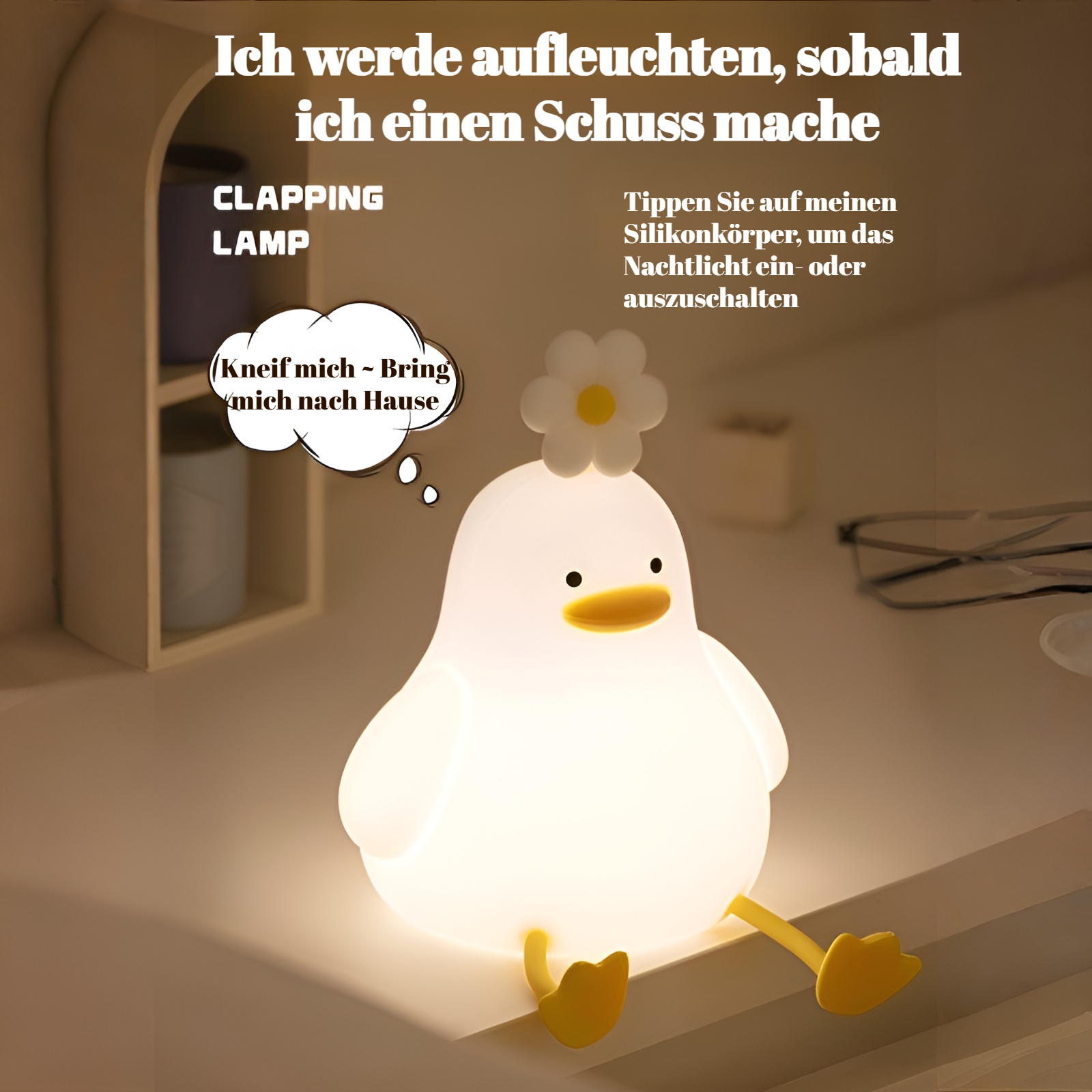Blume Ente Nachtlicht im Kinderzimmer