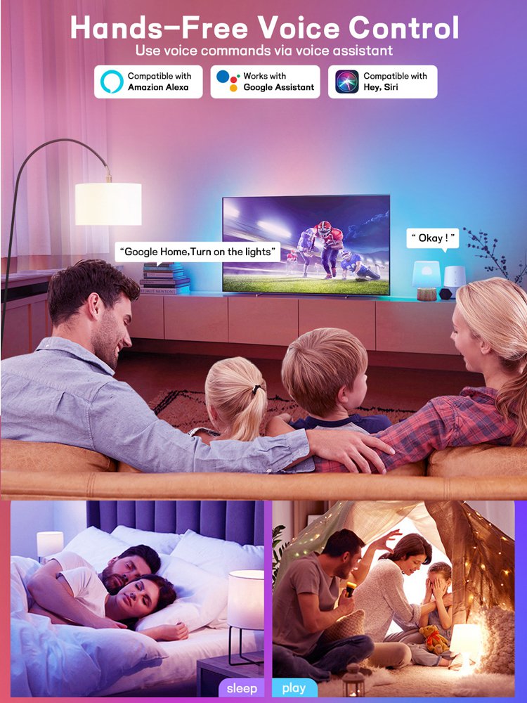【Technology Light Control】Colorful LED Intelligent Voice Control Atmosphere Light