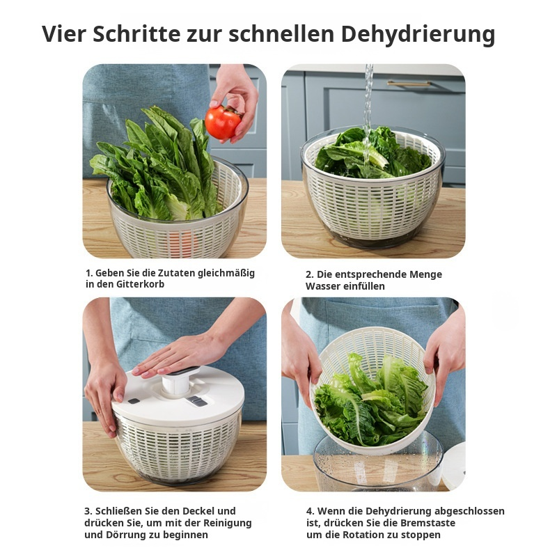 Manueller Push-Gemüseschleuder, Obstsalat-Fitness-Mahlzeiten-Abflusskorb, multifunktionaler Gemüse-D