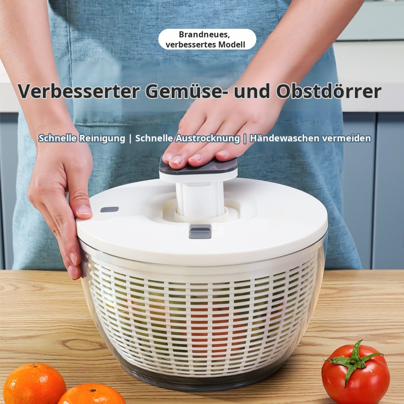 Manueller Push-Gemüseschleuder, Obstsalat-Fitness-Mahlzeiten-Abflusskorb, multifunktionaler Gemüse-D