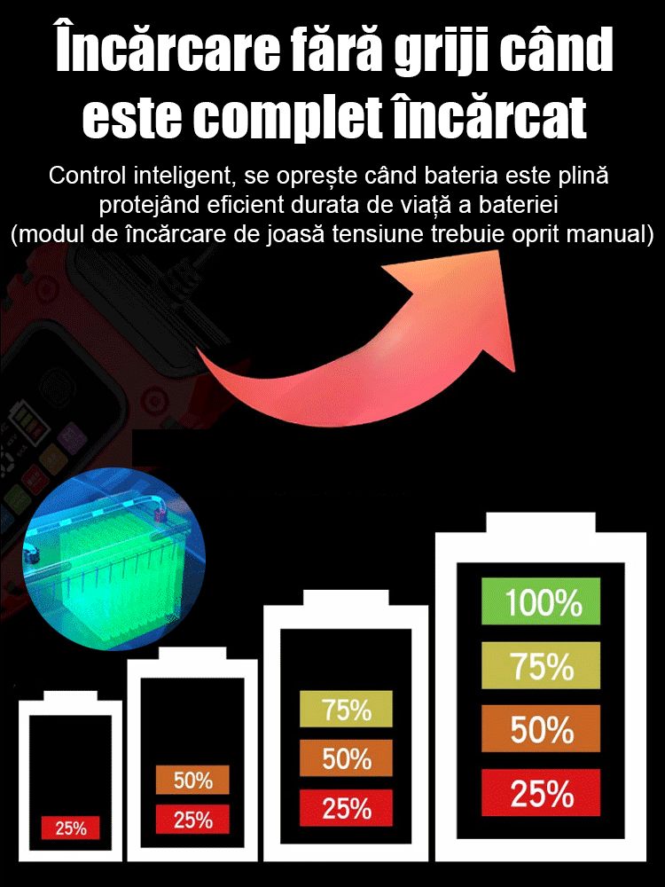 Încărcător rapid cu impulsuri pentru baterii auto