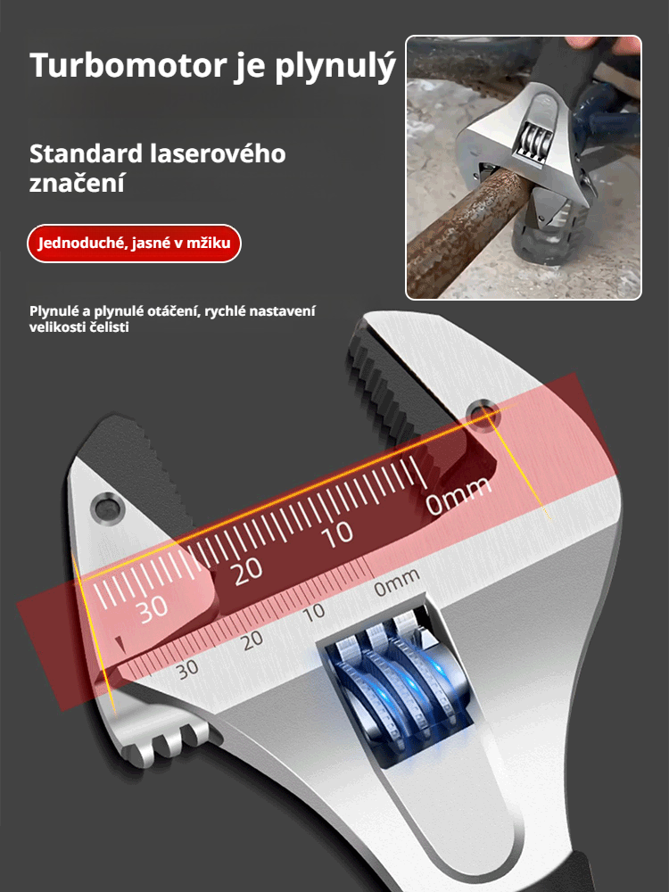 Nastavitelný klíč s vysokou pevností, multifunkční plochý klíč