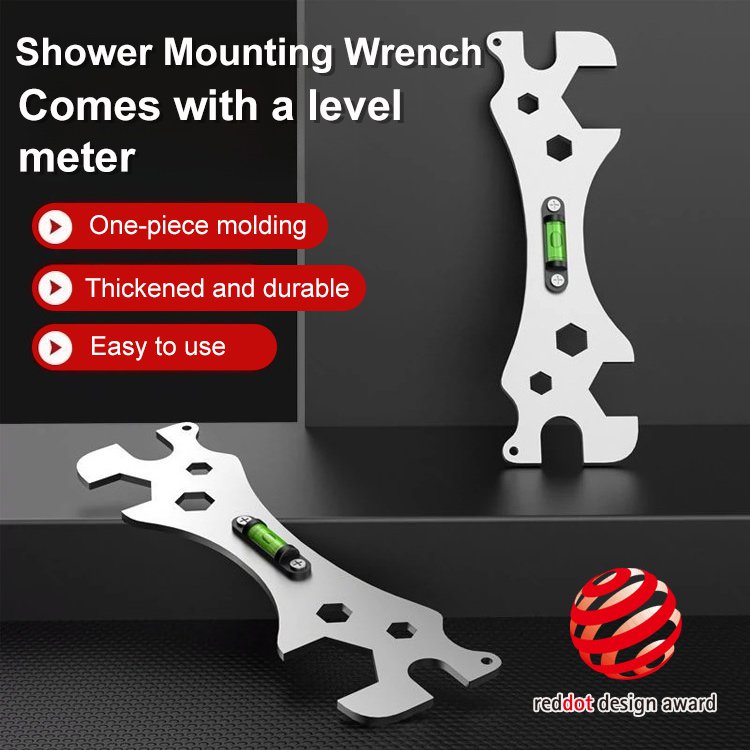 Multi-function wrench with leveling device for bathroom