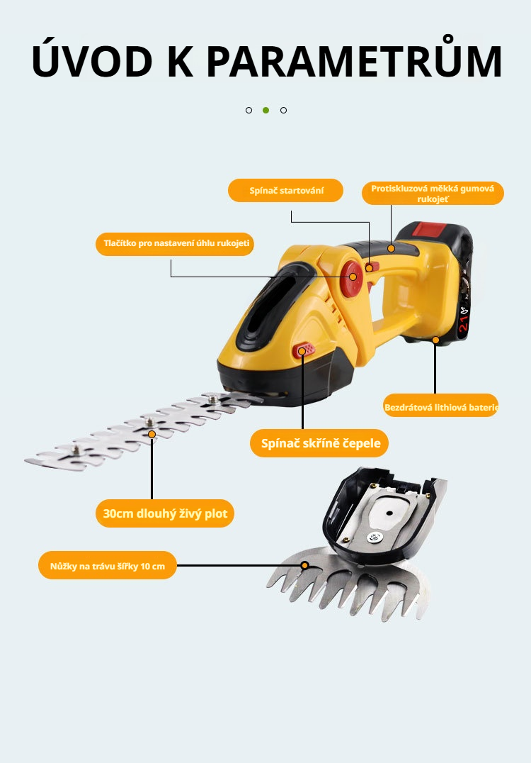 Bezpečnostní prvky elektrických nůžek na keře
