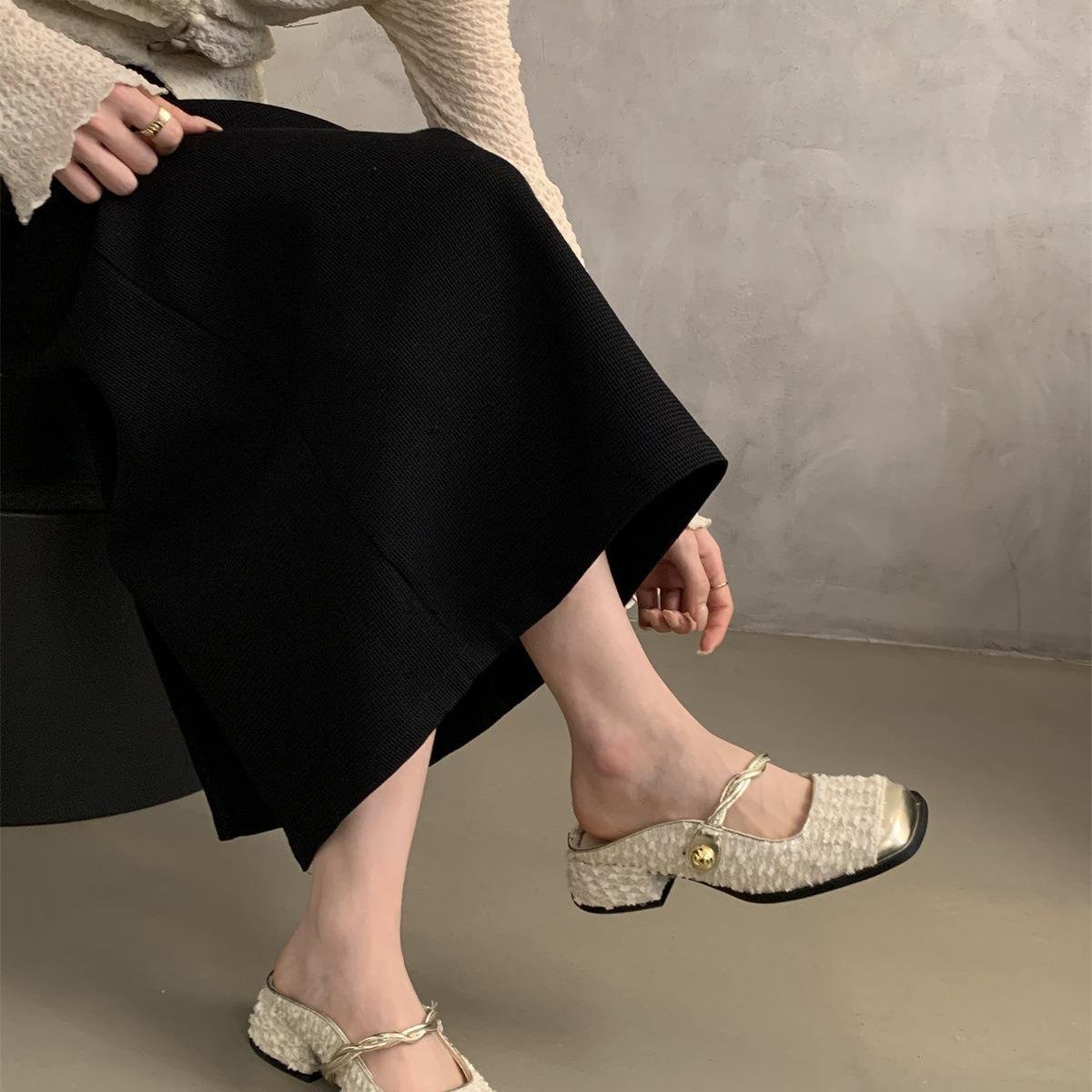 스커트 스팽글 통굽 샌들 통굽 샌들 스팽글 통굽 샌들