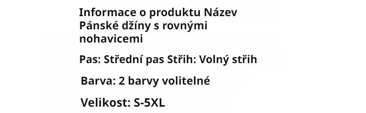 Pánské rovné džíny s volným střihem