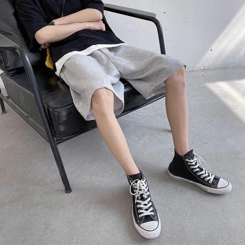 남성 단색 심플 와이드 팬츠