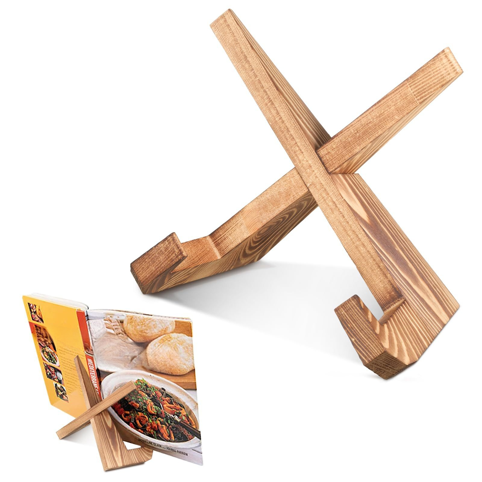 Home lazy recipe stand reading rack solid wood record storage display stand iPad wooden lazy stand