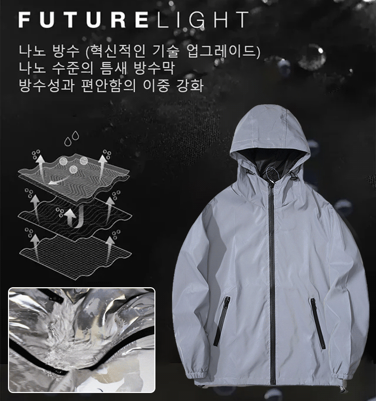 커플용 반사 방수 바람막이 재킷