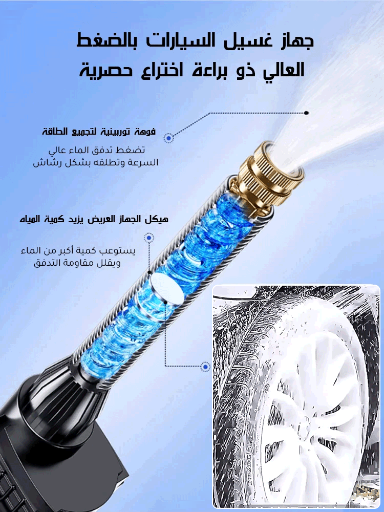 جهاز تنظيف السيارة مع  ضغط ماء عالي مذهل