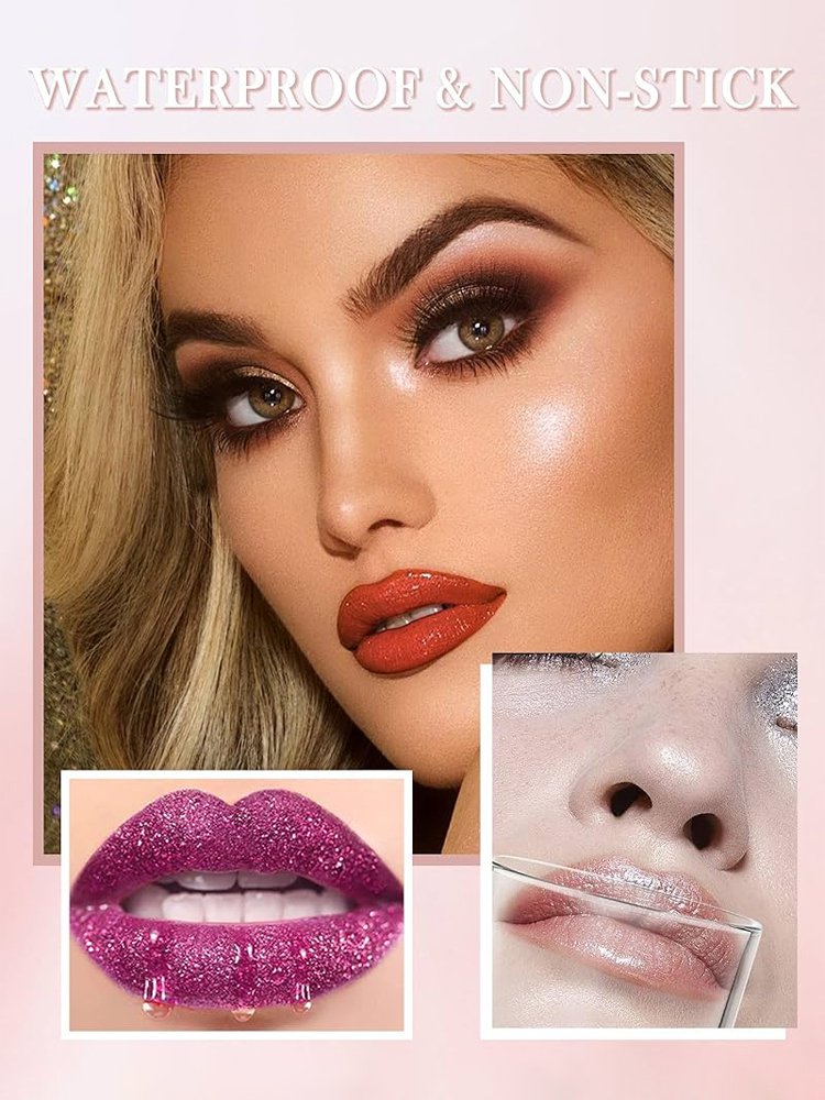 Waterproof and non-stick glitter lip glaze
