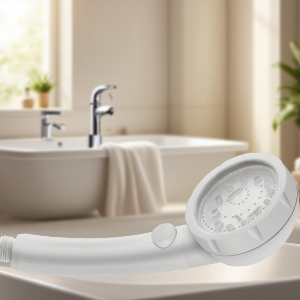 LED sprchová hlavice s vypínačem a funkcí zastavení vody