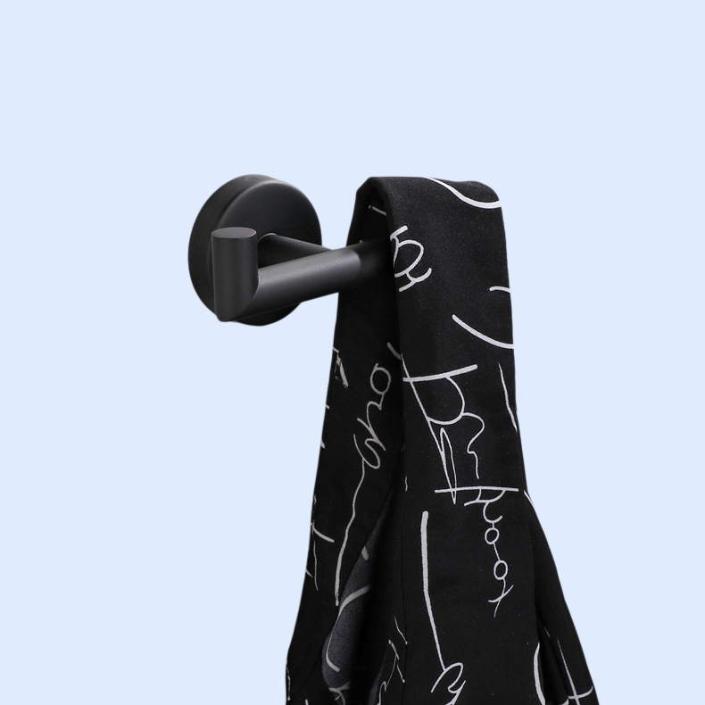 Black Metal Bathroom Double Towel Hook