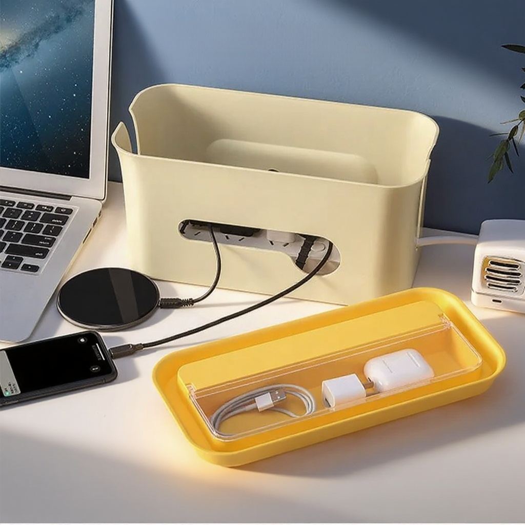 Boîte de rangement multifonctionnelle pour câbles et multiprises