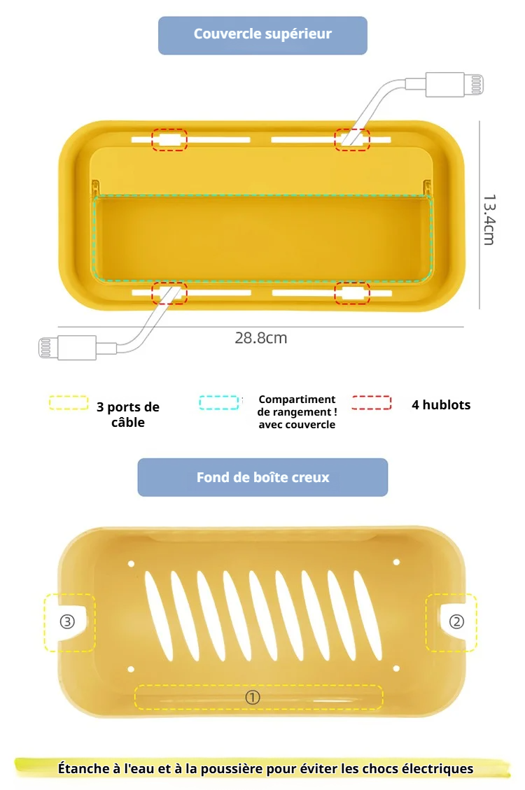Boîte de rangement pour multiprises avec design élégant et minimaliste