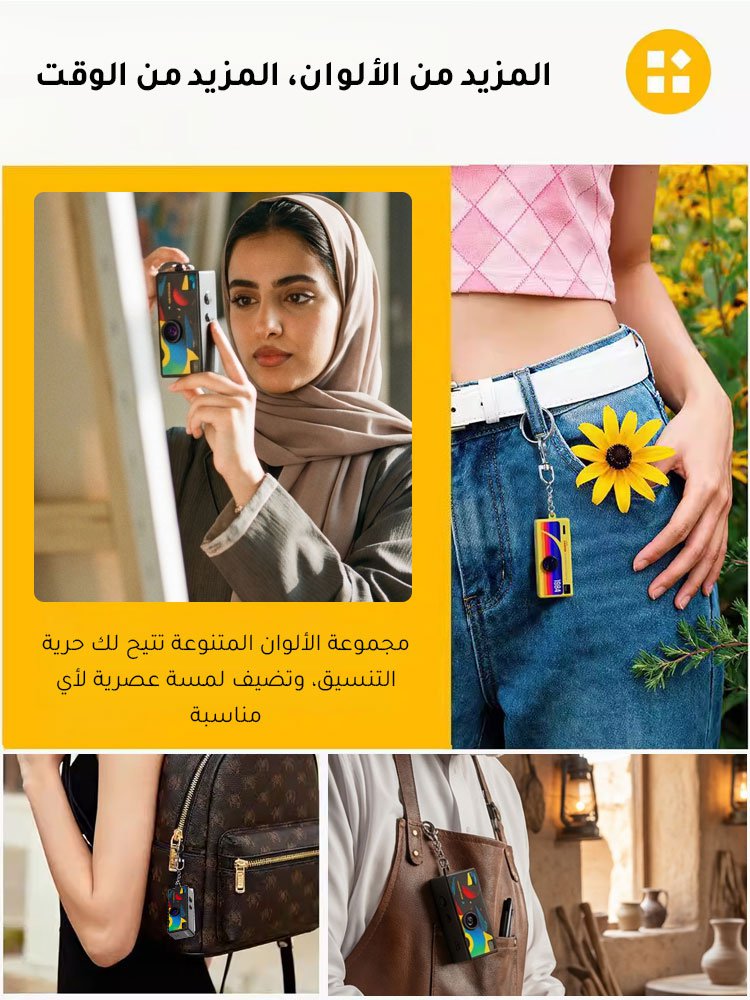 كاميرا صغيرة بحجم الإبهام تُستخدم كإكسسوار للحقائب