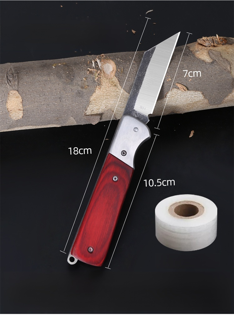 Klappbares Pfropfmesser mit Holzgriff