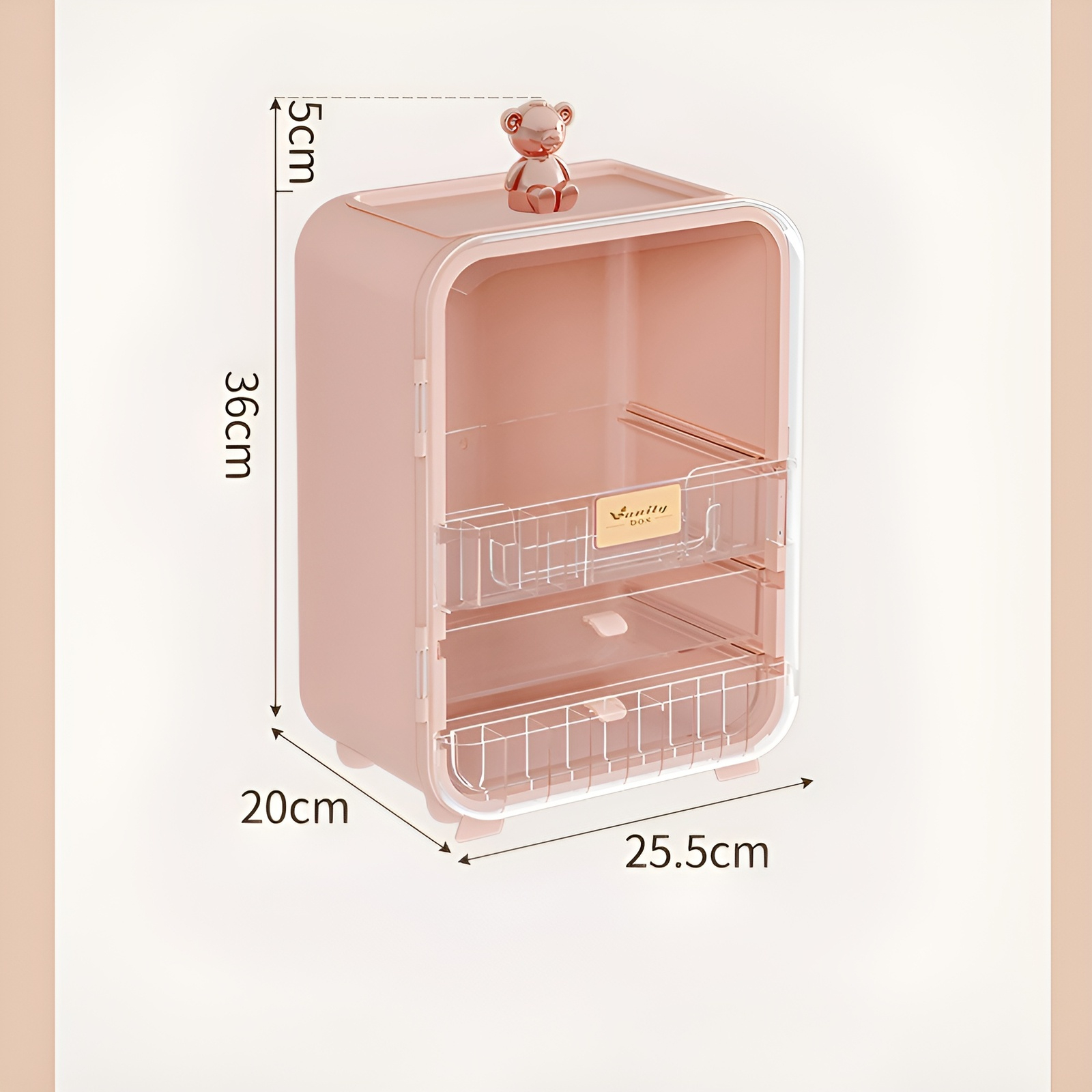 透明ライト付きメイクボックスデスクトップ防塵化粧台大容量ジュエリーボックス寝室化粧品収納ボックス