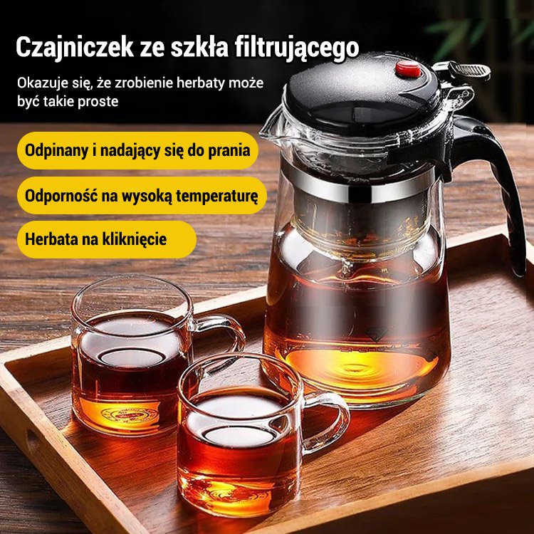 Szklany zestaw do herbaty