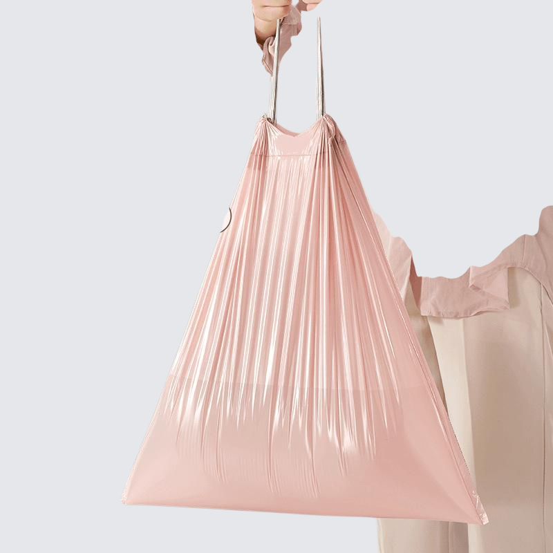 아이스베리 핑크 끈 쓰레기봉투 대형 가정용 휴대용 두꺼운 주방 쓰레기봉투