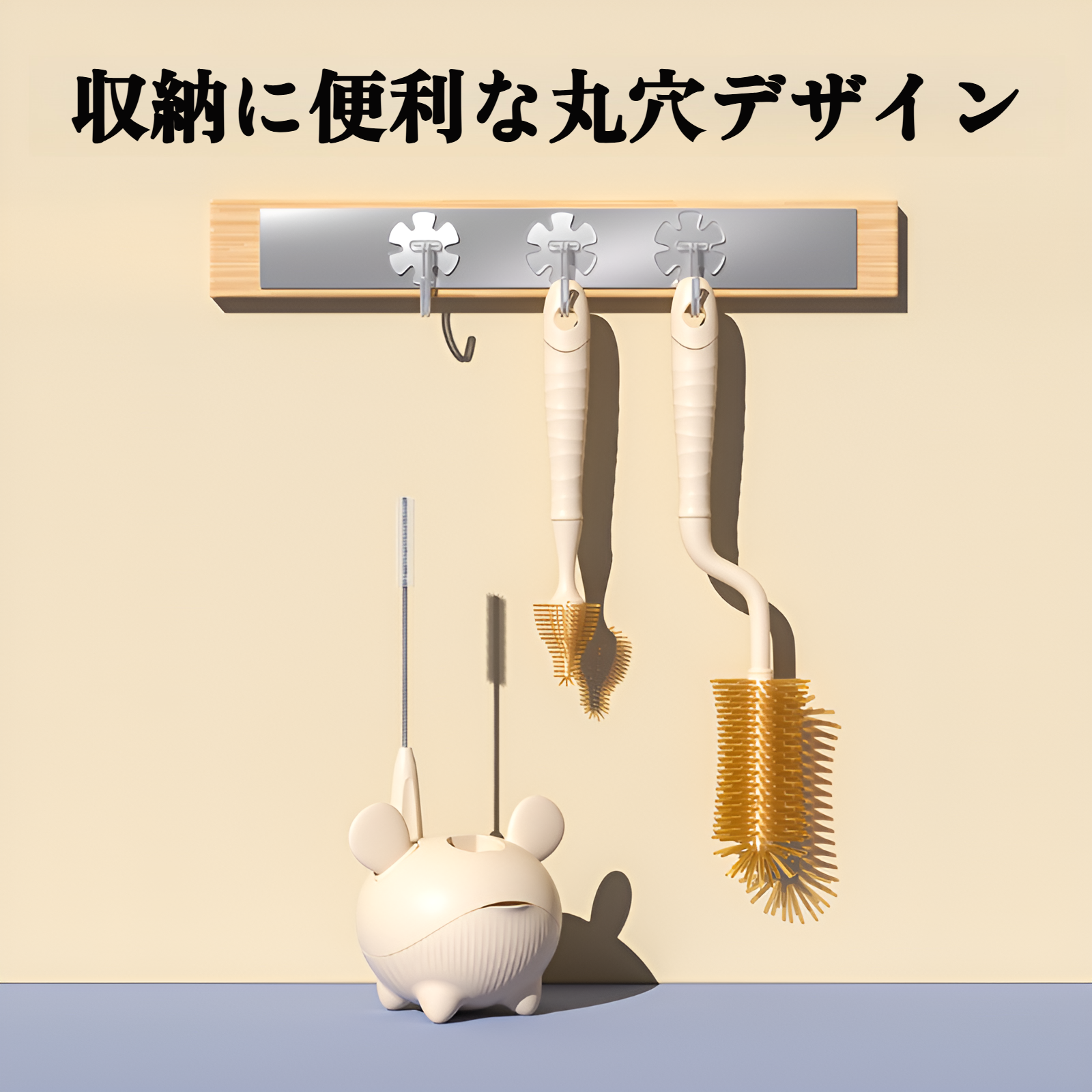 ナノシルバーシリコンボトルブラシ4点セットウォーターカップボトル乳首ストローブラシベビーボトル専用洗浄ブラシ