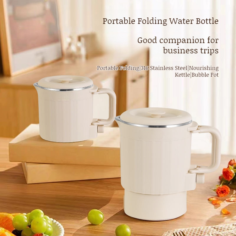 Portable storable small mini electric kettle folding separate portable kettle