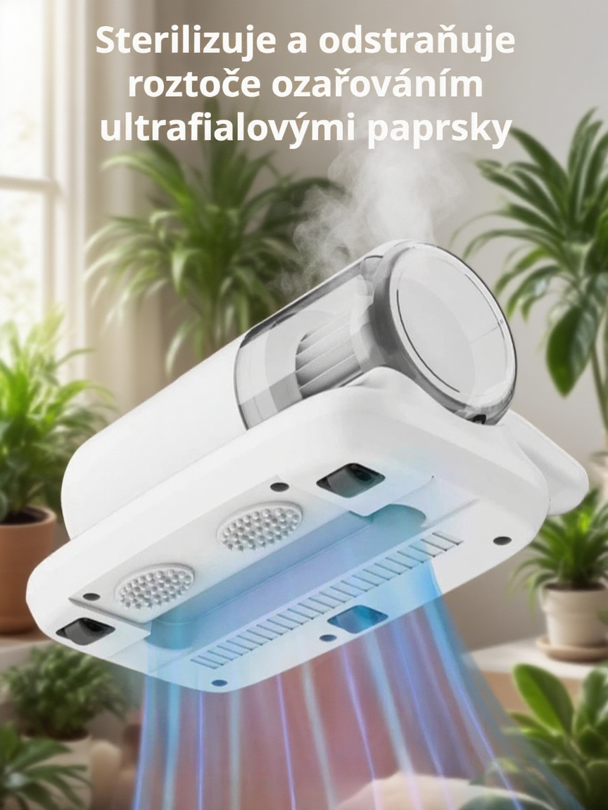 Sterilizační a čisticí zařízení na domácí roztoče s odvlhčováním