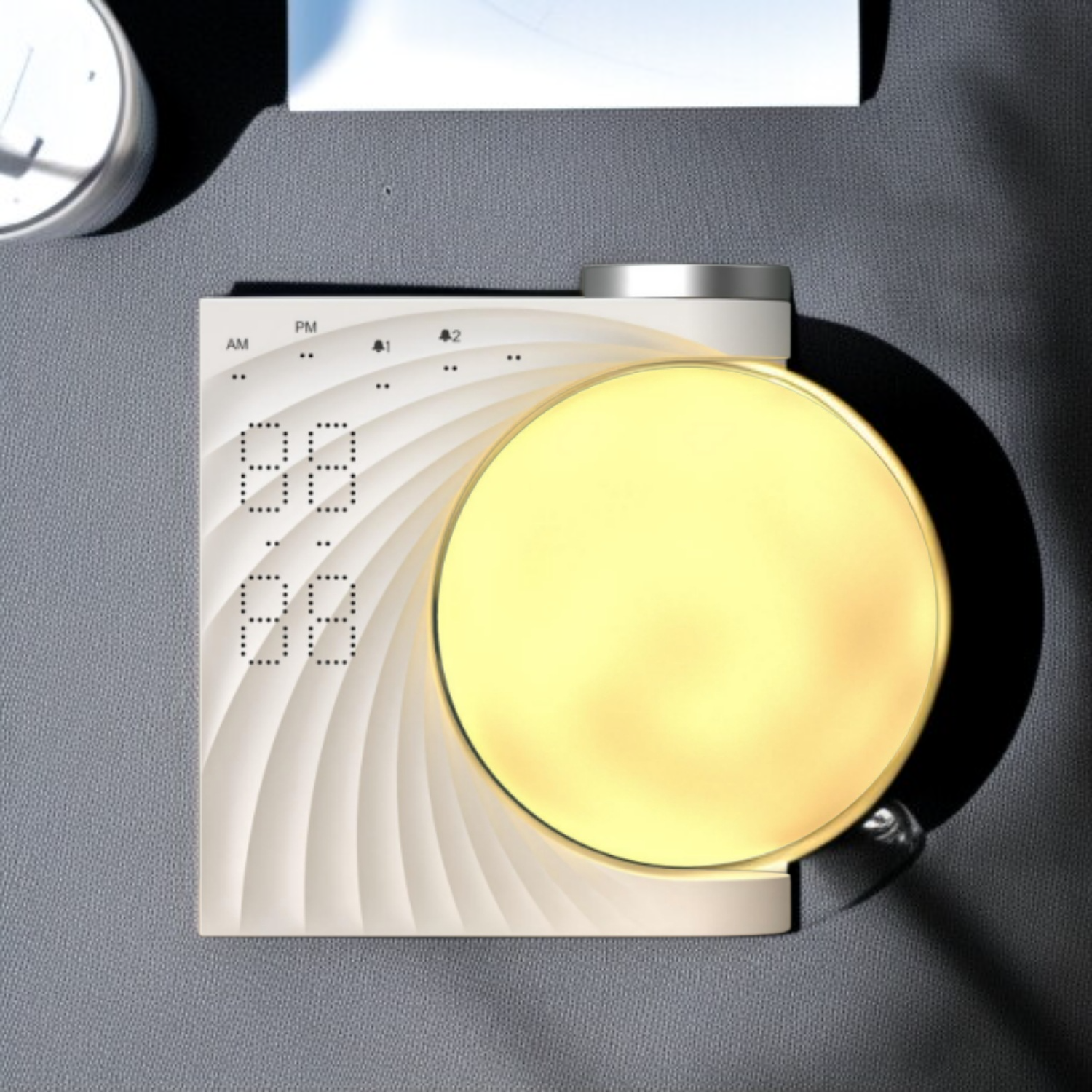 Colorful atmosphere moon light wake-up light breathing light three-speed dimming clock dual alarm cl