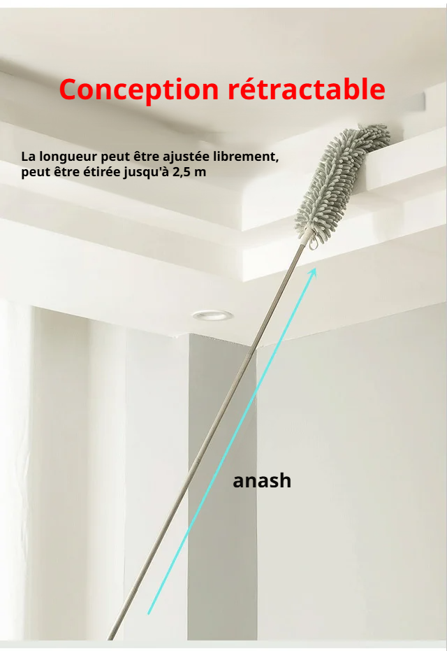 Plumeau flexible pour nettoyage des coins difficiles