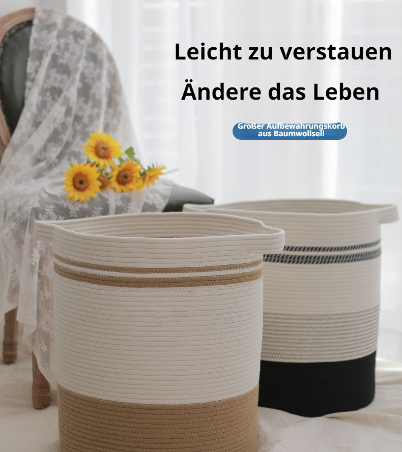Baumwollseil Wäschekorb für vielseitige Aufbewahrung