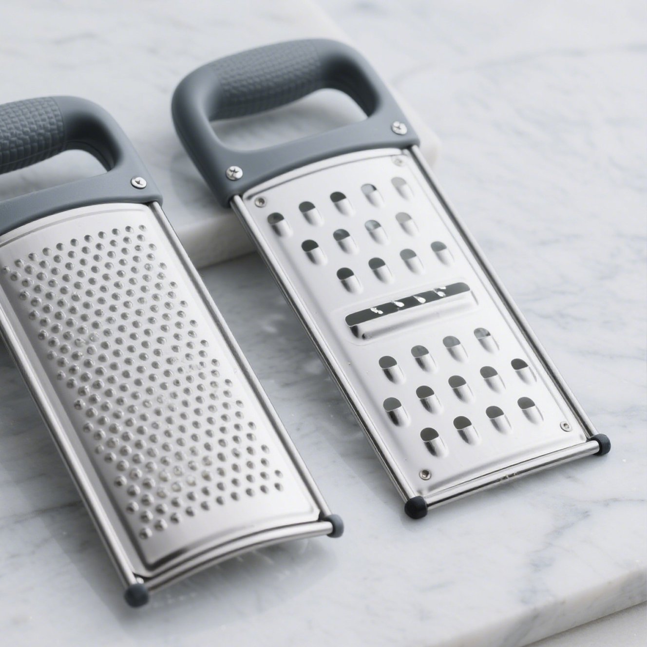 Set aus 6 Edelstahl Küchenreiben für vielseitiges Reiben