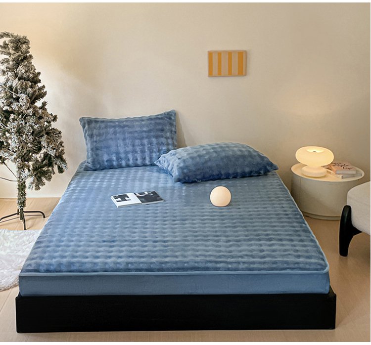 Colcha burbuja de terciopelo suave para cama